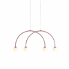 Lampa wisząca Una Red Wine z 4 kloszami E14 w bordowym wykończeniu