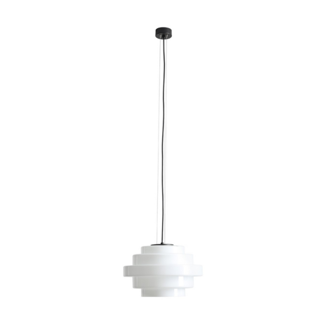 Lampa wisząca Filo Milky 36 z mlecznym, warstwowym kloszem szklanym