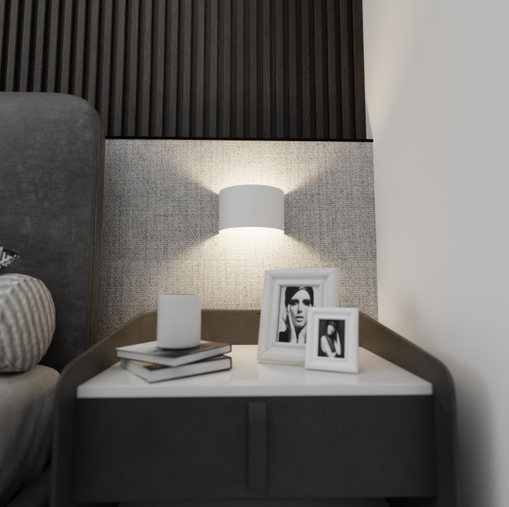 Biały kinkiet Fold Emibig z dwukierunkowym światłem góra–dół