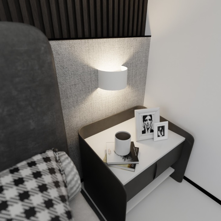 Biały kinkiet Fold Emibig z dwukierunkowym światłem góra–dół