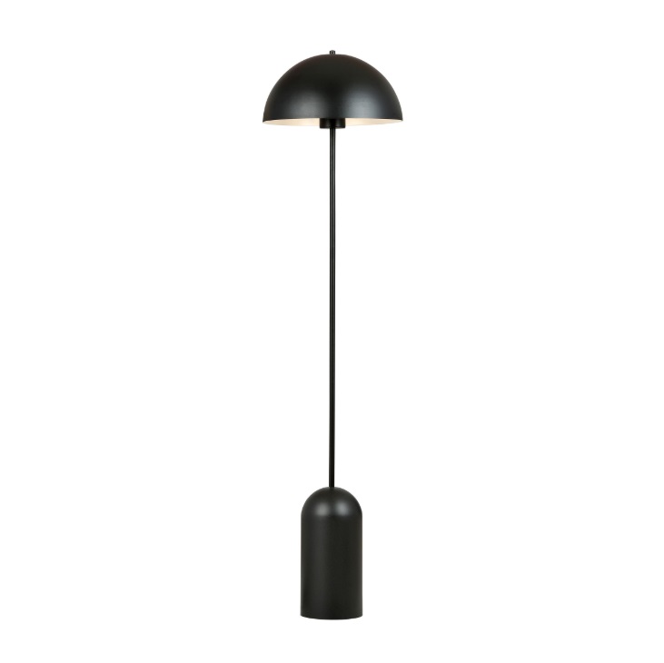 Czarna lampa podłogowa Kava z matowym kloszem E27 – nowoczesny minimalistyczny design