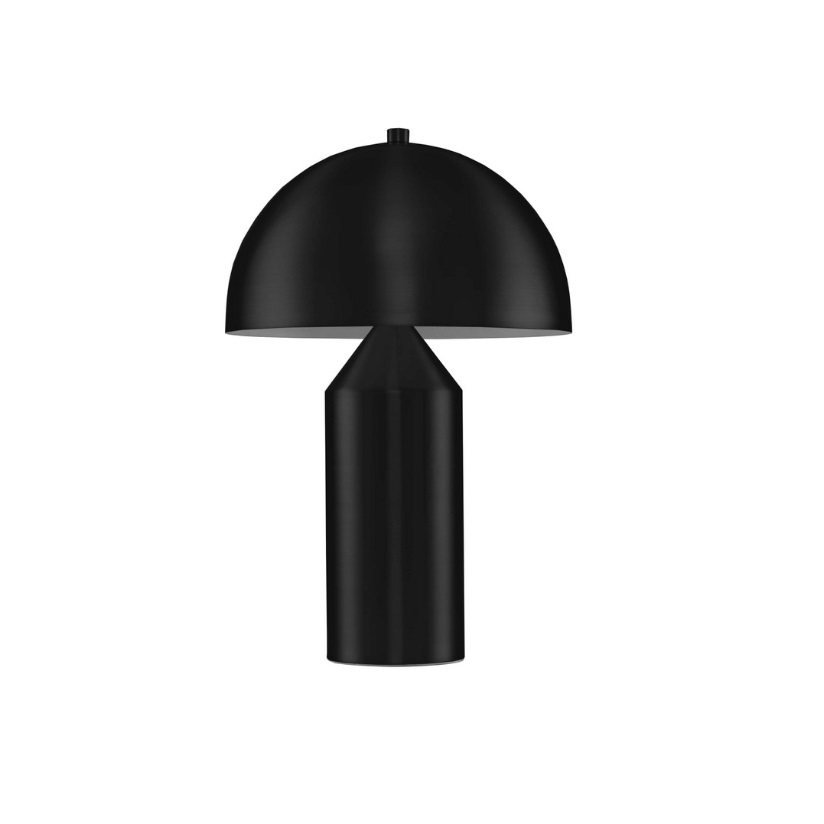 Czarna lampa stołowa Nuvio w stylu nowoczesnym z kloszem grzybek E27 IP20