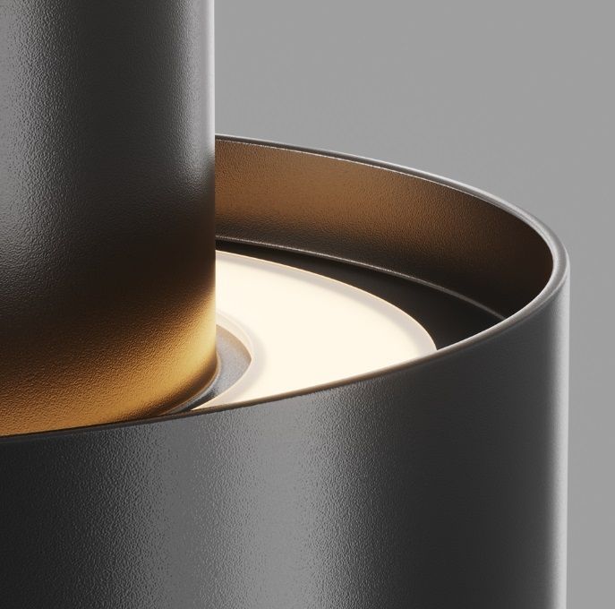 Czarna lampa sufitowa LED Planet 16W 3000K IP20 – podwójny efekt świetlny