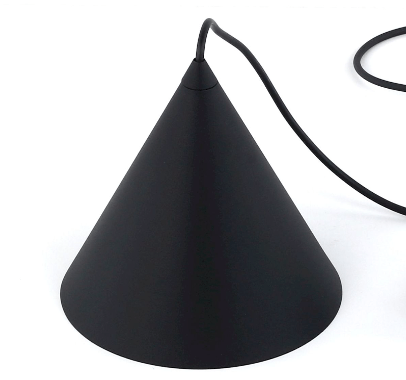 Czarna lampa wisząca Cono TK MINI z kloszem stożkowym E27 IP20