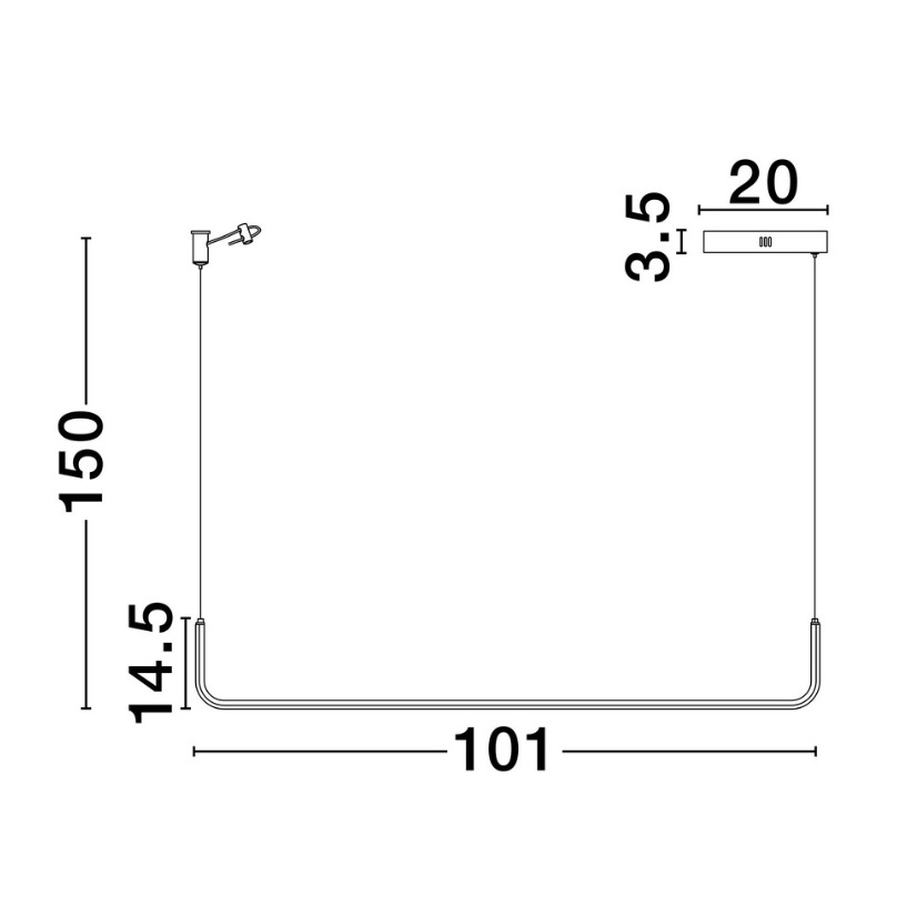 Czarna lampa wisząca LED Lineform 20W 3200K – smukła i nowoczesna