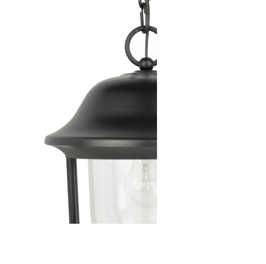 Czarna lampa wisząca zewnętrzna Prince IP54 z gniazdem E27 60W
