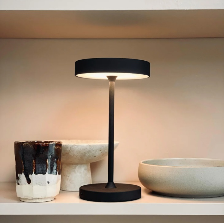 Czarna lampka nocna LED Starlight z dotykowym ściemniaczem