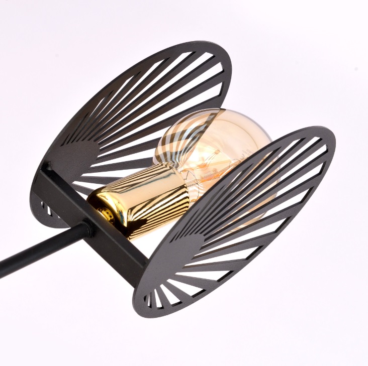 Czarna podwójna lampa wisząca Playa 2 z ażurowymi kloszami E27