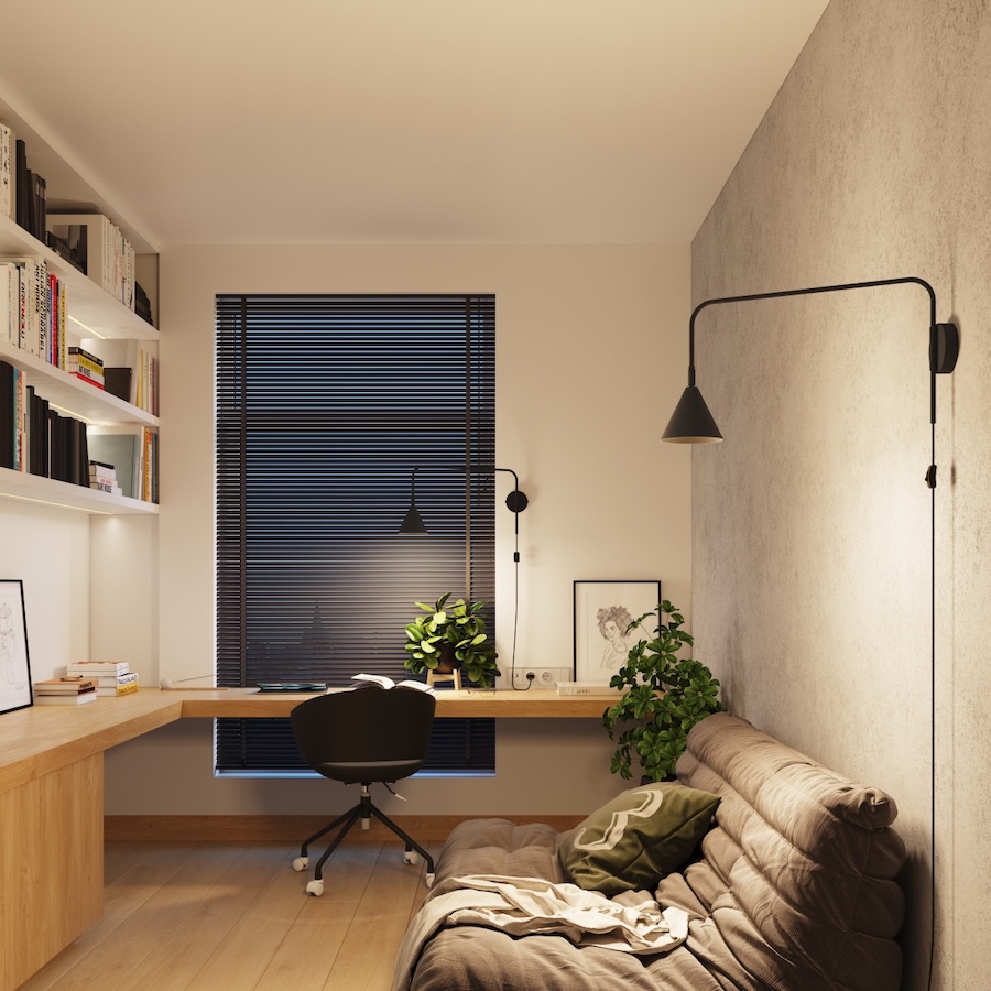 Czarny kinkiet Nox z regulowanym ramieniem i stożkowym kloszem Sollux