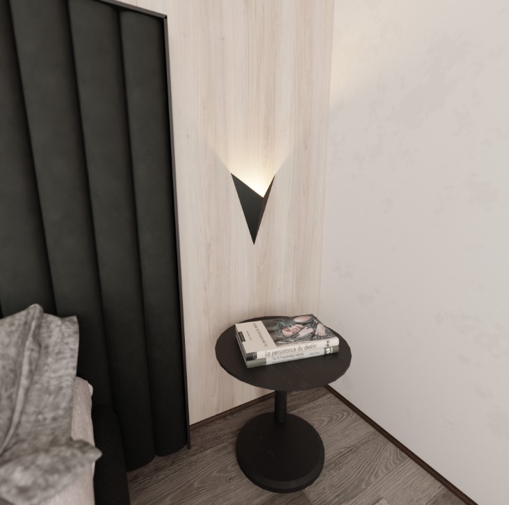 Czarny kinkiet ścienny Emibig Form 4 z trójkątnym wycięciem IP20 G9