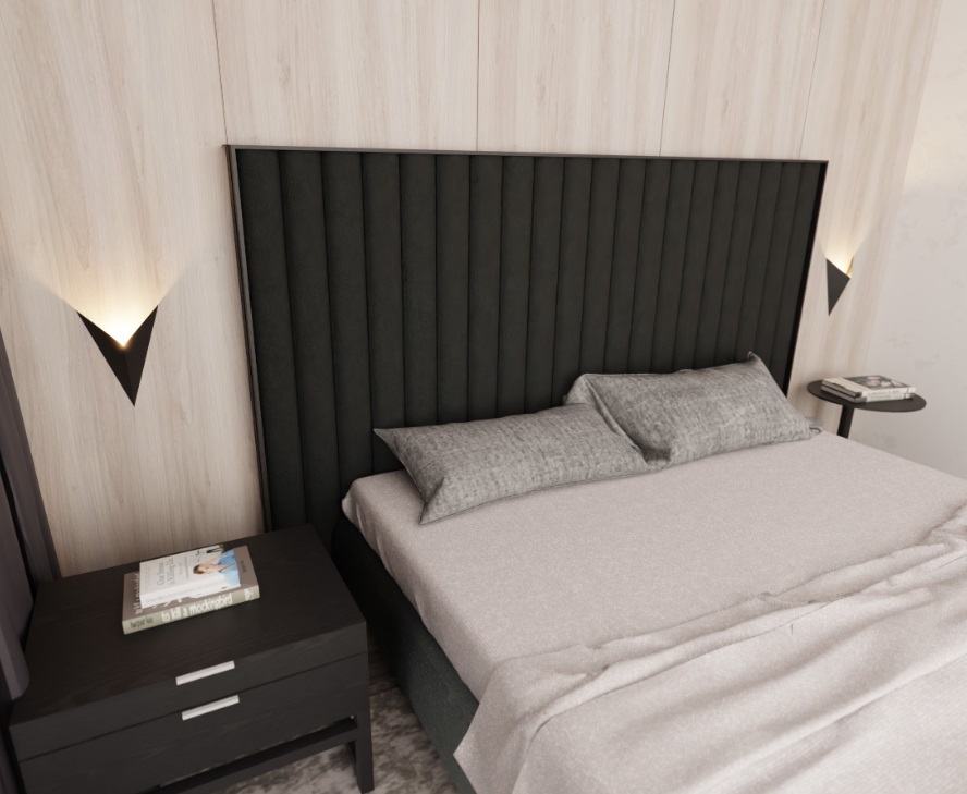 Czarny kinkiet ścienny Emibig Form 4 z trójkątnym wycięciem IP20 G9