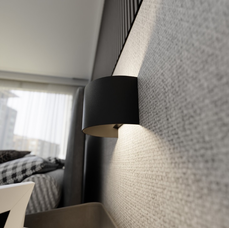 Czarny kinkiet ścienny Fold Emibig z podwójnym światłem G9 8W