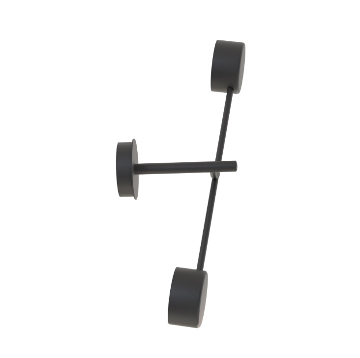 Czarny kinkiet ścienny Natsu z ruchomymi ramionami GX53