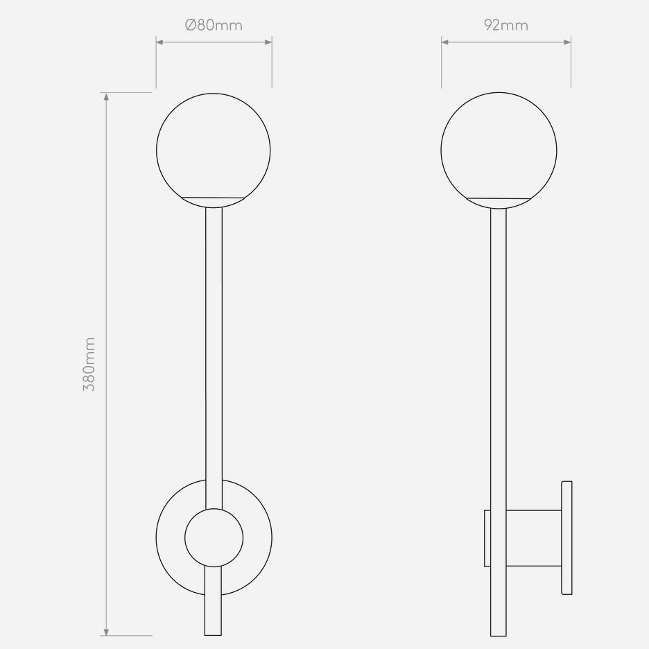 Kinkiet łazienkowy Orb Single czarny z mlecznym kloszem IP44 G9