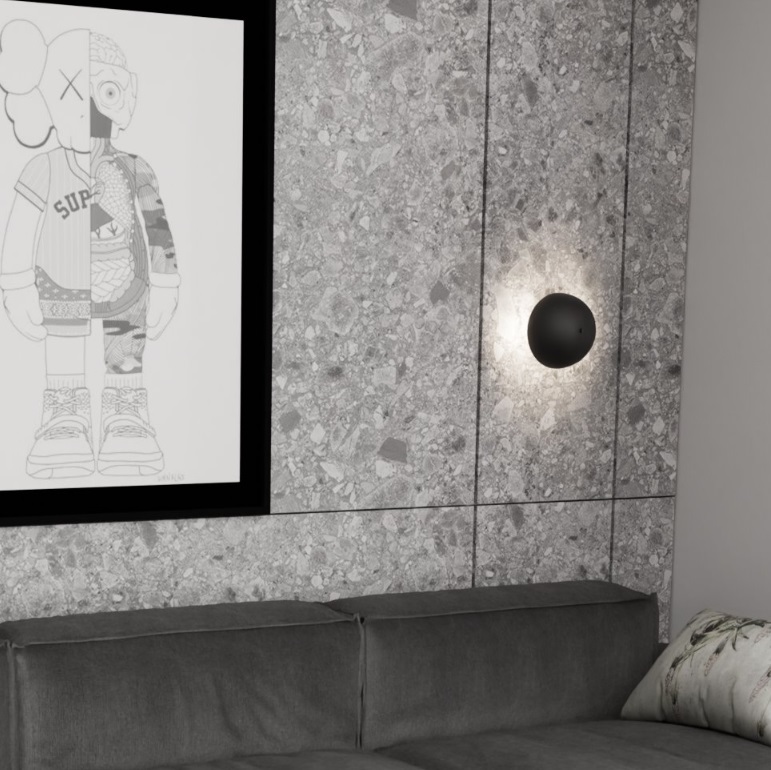 Kinkiet Mush czarny z półkolistym kloszem G9 IP20