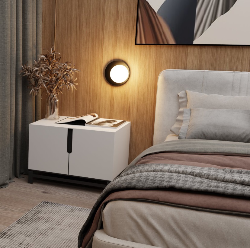 Kinkiet ścienny Oslo czarny z mleczną kulą E14 IP20