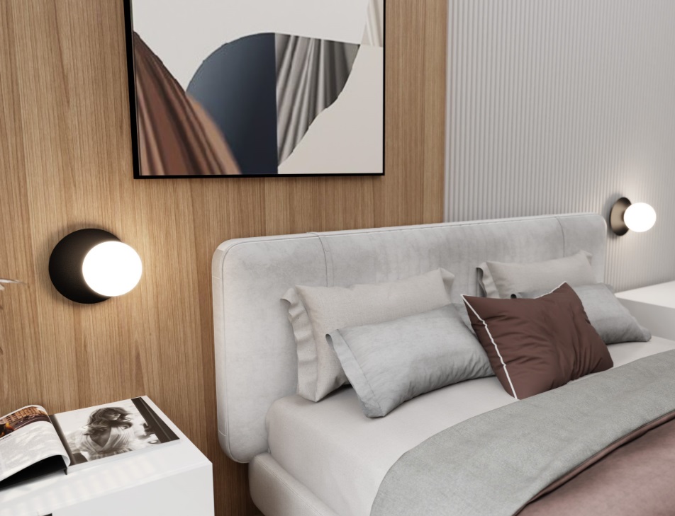 Kinkiet ścienny Oslo czarny z mleczną kulą E14 IP20