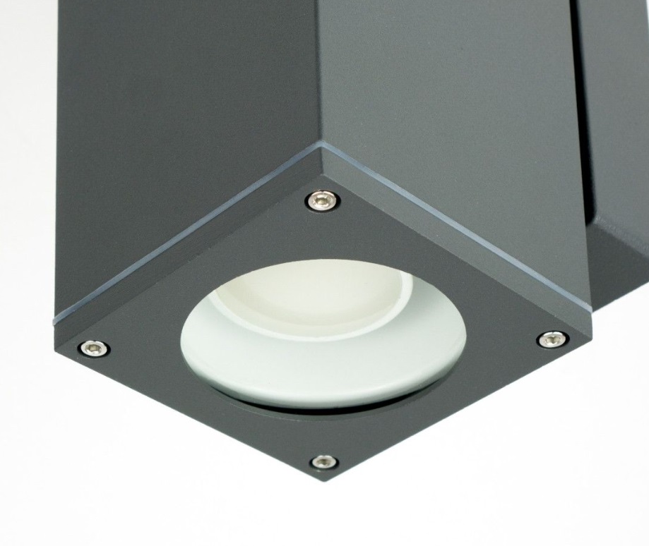 Kinkiet zewnętrzny Adela IP54 ciemnoszary GU10 35W kwadratowy