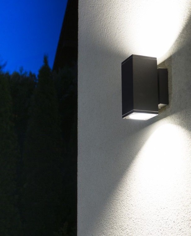 Kinkiet zewnętrzny Adela Midi antracyt IP54 z podwójnym światłem góra–dół