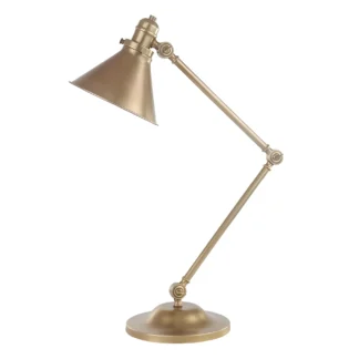 Loftowa lampa biurkowa Saxon - mosiężna