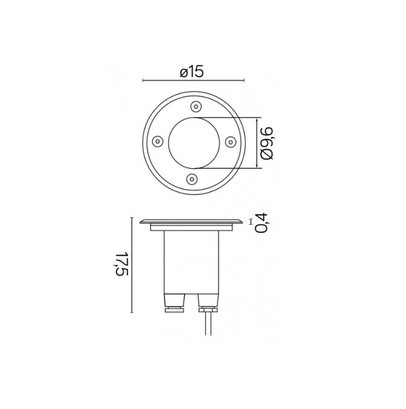 Lampa dogruntowa Mix okrągła IP67 ze stali nierdzewnej z regulowanym kątem świecenia