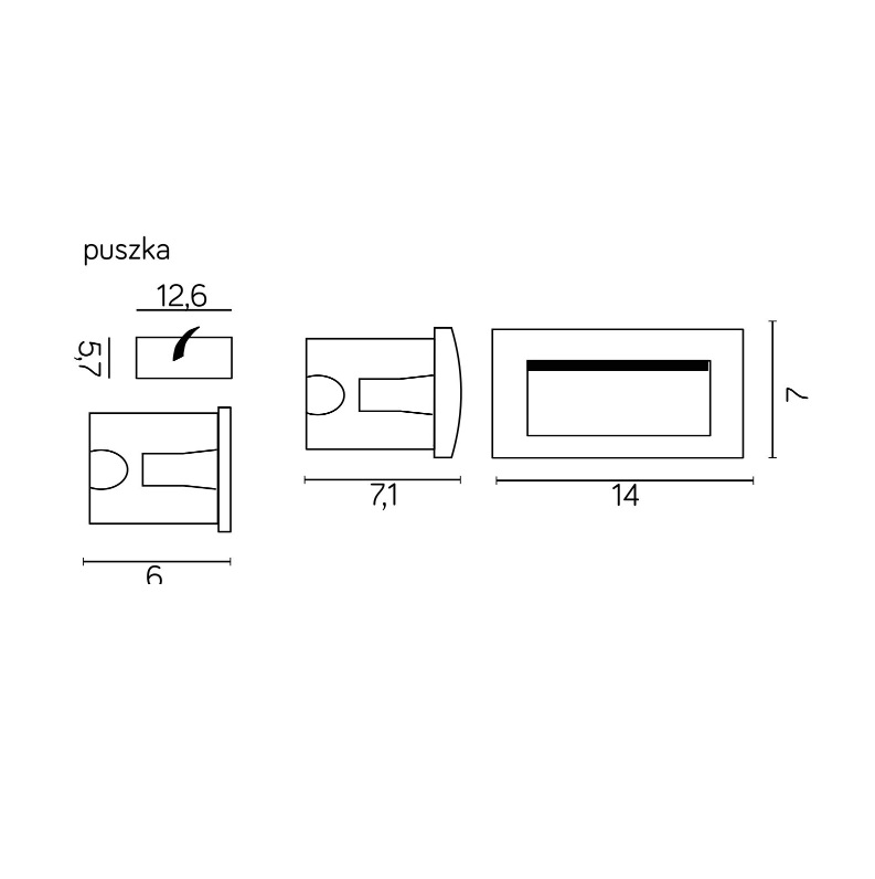 Lampa elewacyjna wpuszczana Mur LED 4W 310lm 3000K IP65 antracyt