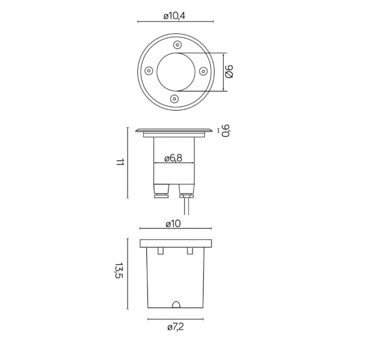 Lampa najazdowa LED Pabla GU10 IP67 ze stali nierdzewnej – srebrna