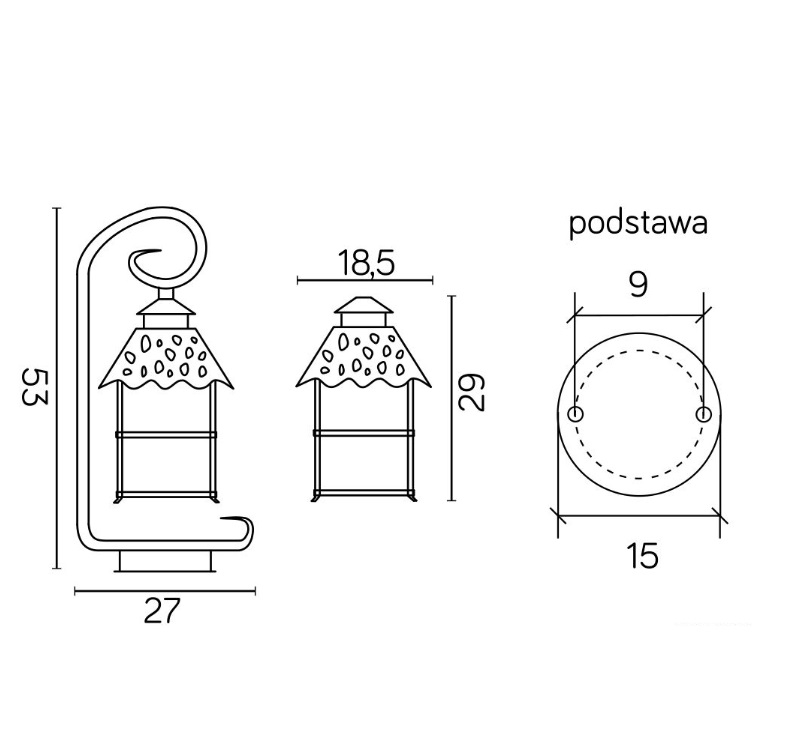 Lampa ogrodowa Cadiz 50 czarna aluminiowa IP43 E27