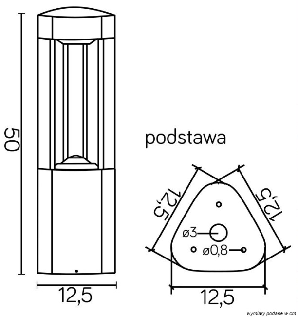 Lampa ogrodowa słupek Fan 50 antracyt IP54 GX53