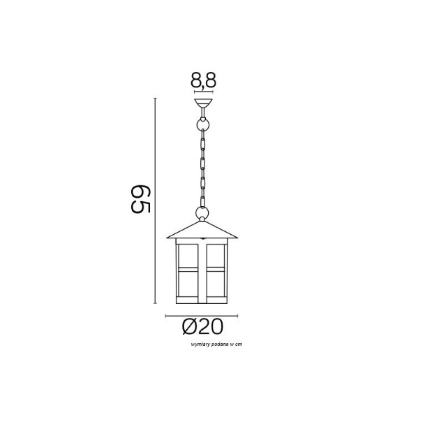 Lampa ogrodowa wisząca Cordoba czarna E27 IP23