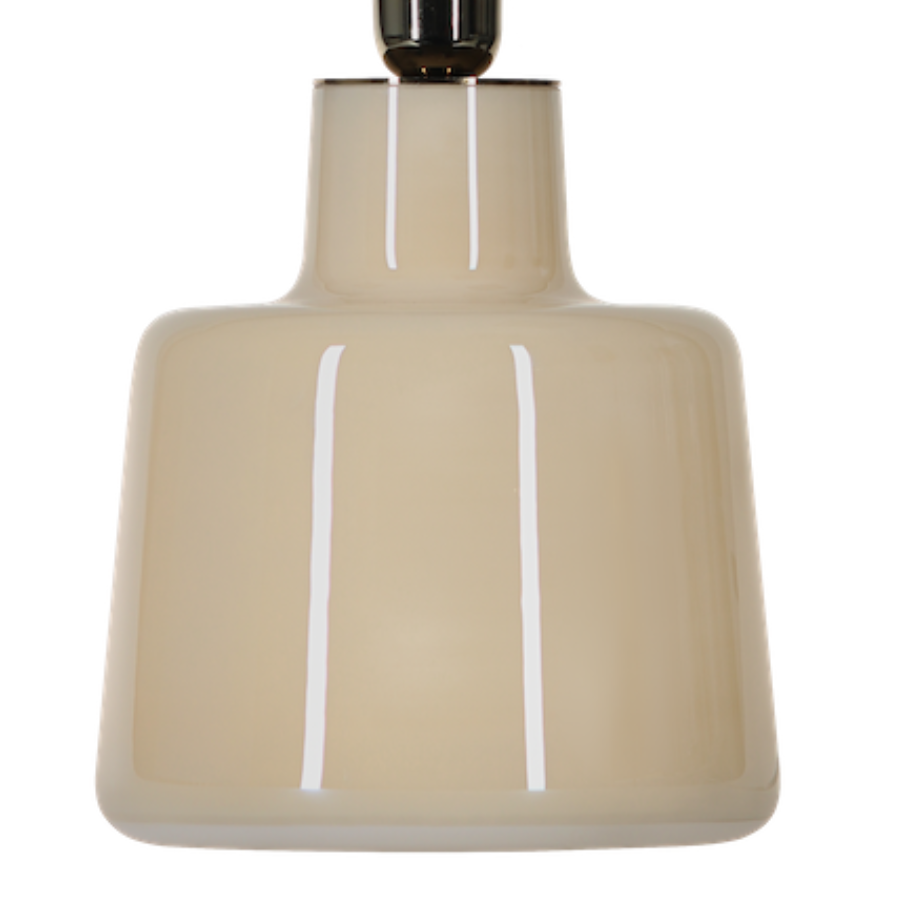 Lampa stołowa Santana beżowe szkło i biały abażur E27 60W IP20 4concepts