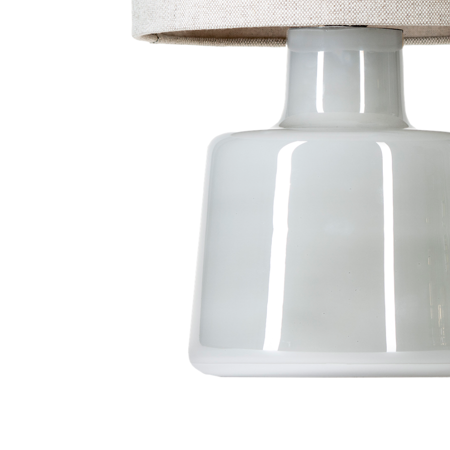 Lampa stołowa Santana Ice szara z lnianym abażurem E27 60W IP20 4concepts