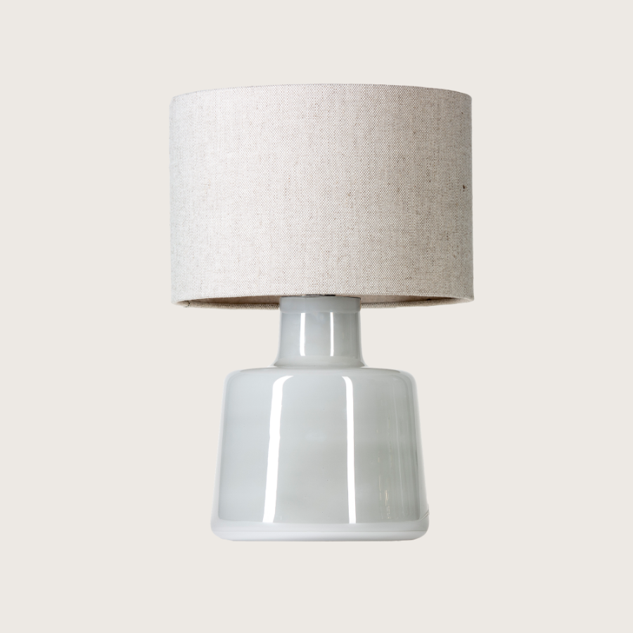 Lampa stołowa Santana Ice szara z lnianym abażurem E27 60W IP20 4concepts