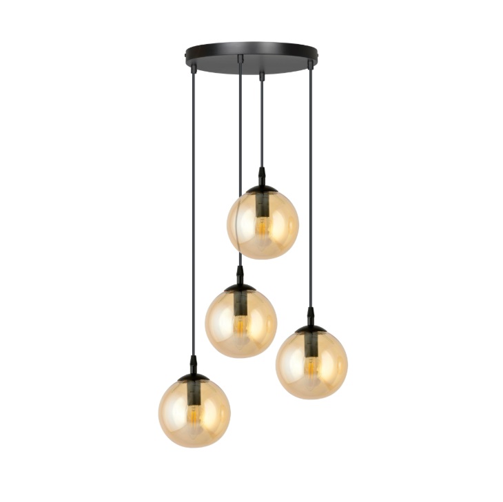 Lampa sufitowa Cosmo Premium 4 z beżowymi szklanymi kloszami E14
