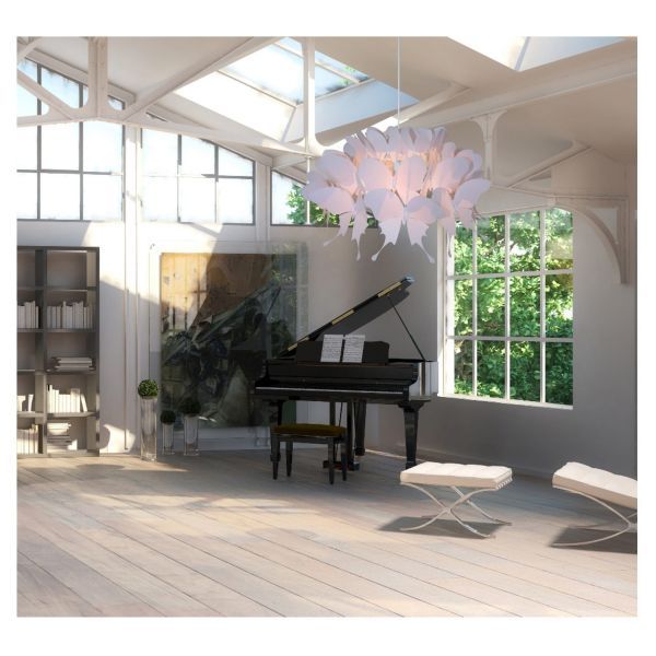 Lampa sufitowa dziecięca Farfalla z akrylowymi motylami w pudrowym różu E27 60W IP20