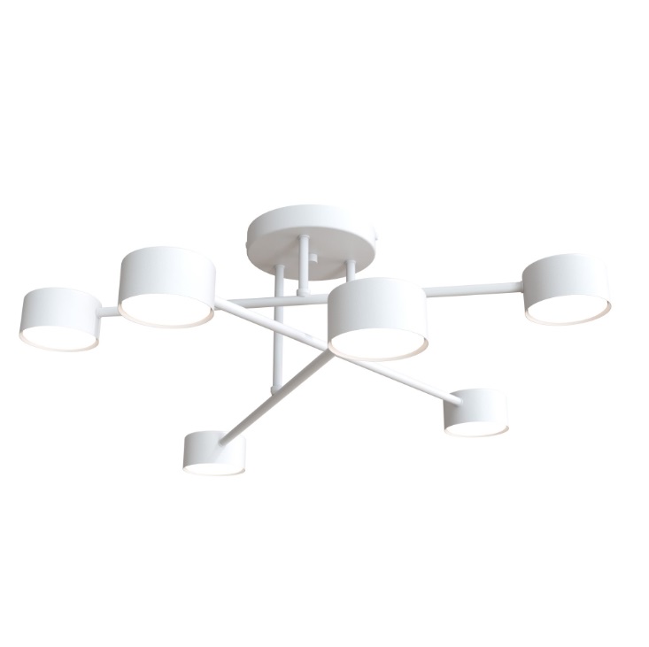 Lampa sufitowa Halo 6 GX53 biała – nowoczesny plafon z 6 punktami światła