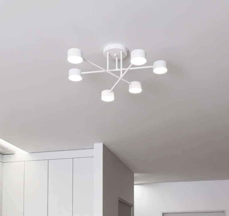 Lampa sufitowa Halo 6 GX53 biała – nowoczesny plafon z 6 punktami światła