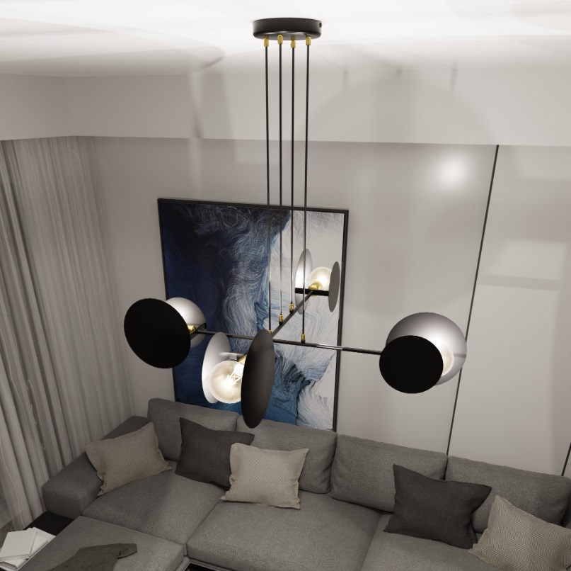 Lampa sufitowa Idea czarna z regulacją i 4 źródłami E27