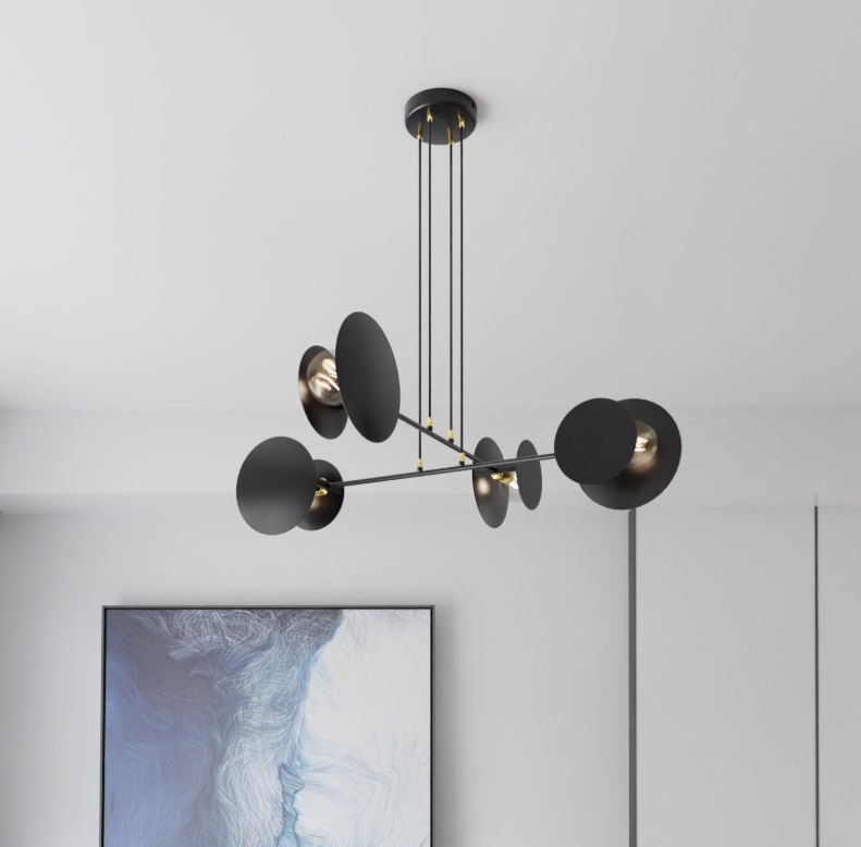 Lampa sufitowa Idea czarna z regulacją i 4 źródłami E27