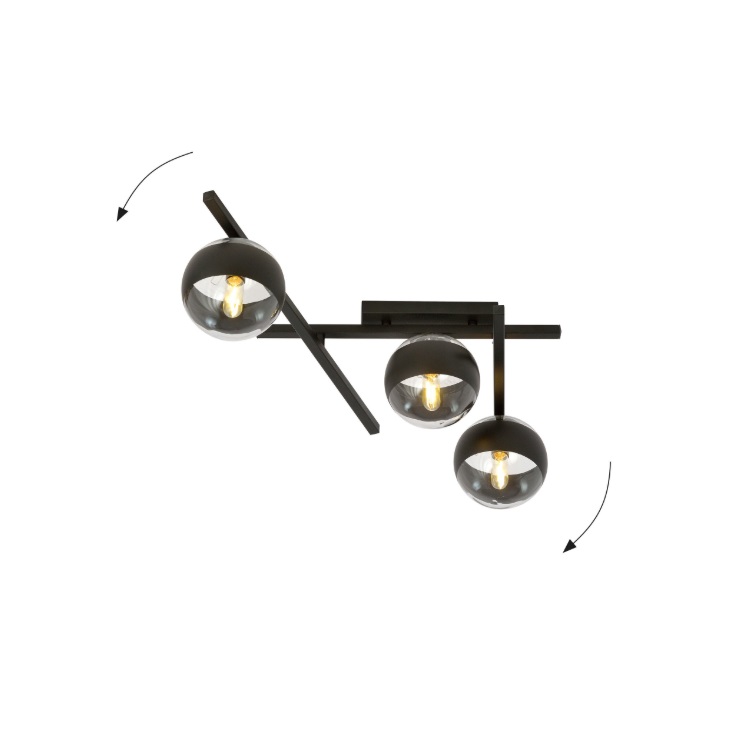 Lampa sufitowa Smart 3 z trzema regulowanymi kloszami E14 IP20