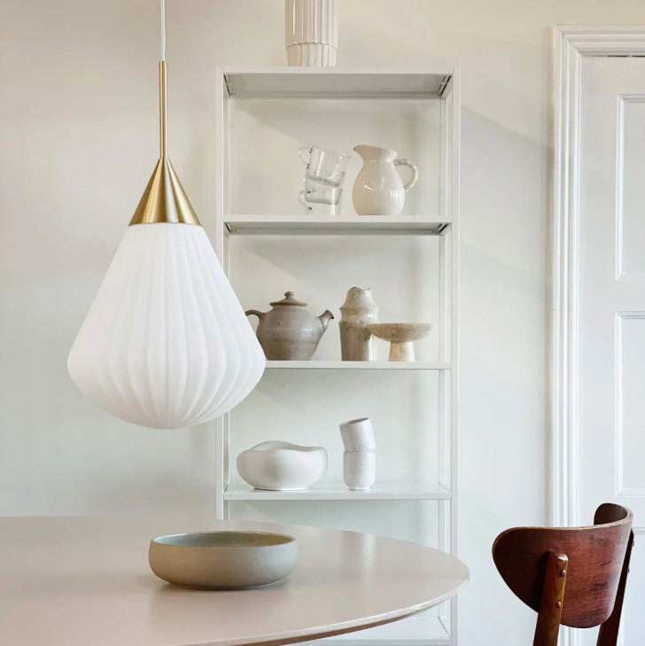 Lampa wisząca Ballon 21 złota kropla z ryflowanego szkła E27