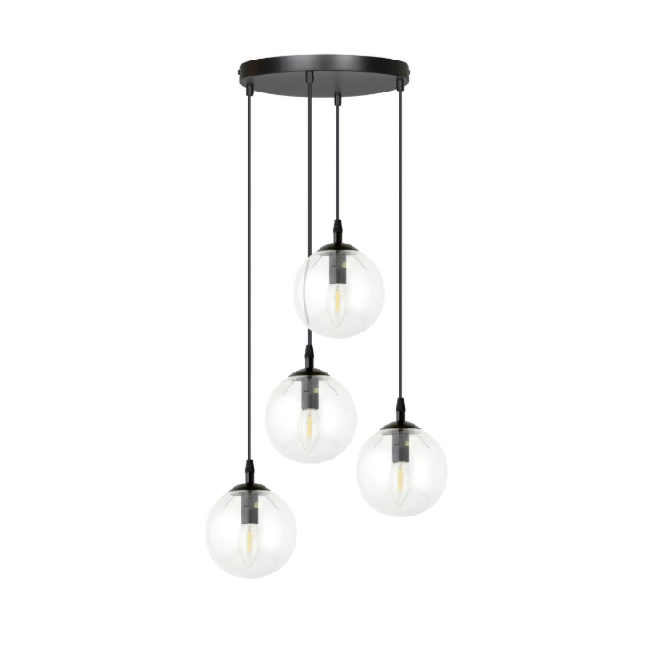Lampa wisząca Cosmo Premium 4 z przezroczystymi kloszami E14 IP20