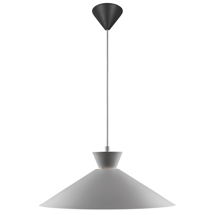 Lampa wisząca Dial 45 cm japandi warm grey z metalowym kloszem E27