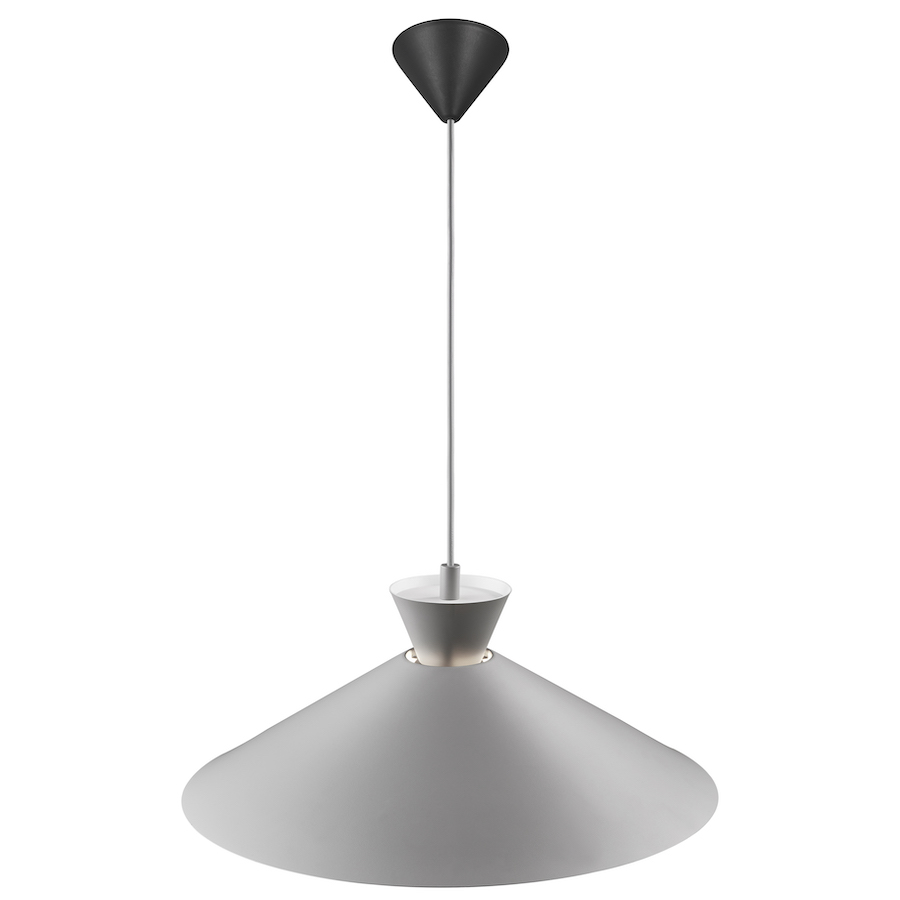 Lampa wisząca Dial 45 cm japandi warm grey z metalowym kloszem E27