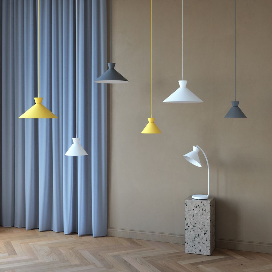 Lampa wisząca Dial 45 cm japandi warm grey z metalowym kloszem E27