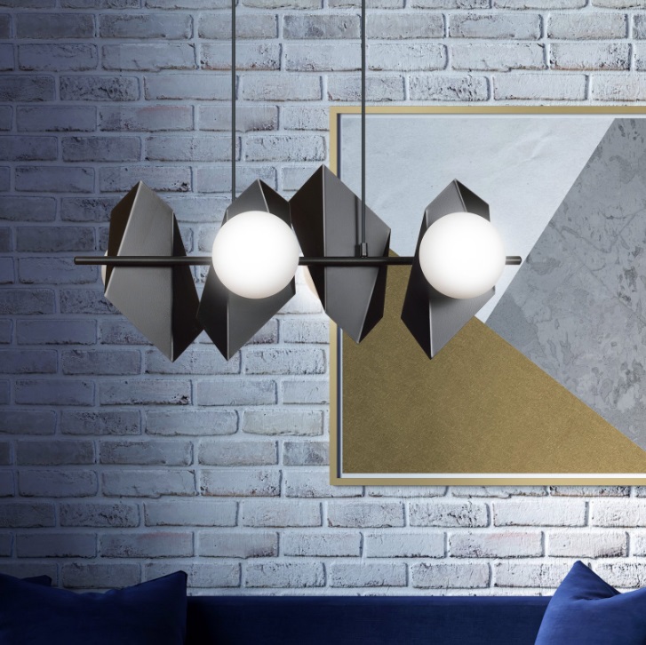 Lampa wisząca Drifton 4 czarna z 4 punktami E14 – geometryczny styl