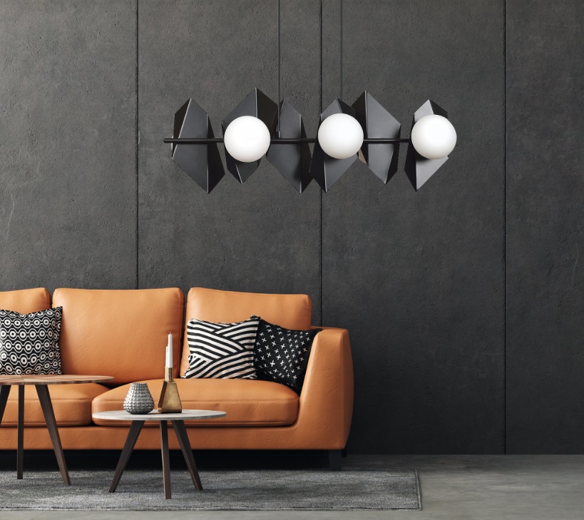 Lampa wisząca Drifton 6 czarna geometryczna z 6 źródłami światła E14 IP20