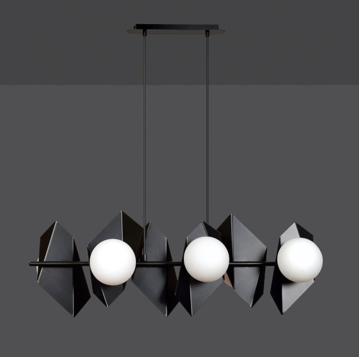 Lampa wisząca Drifton 6 czarna geometryczna z 6 źródłami światła E14 IP20