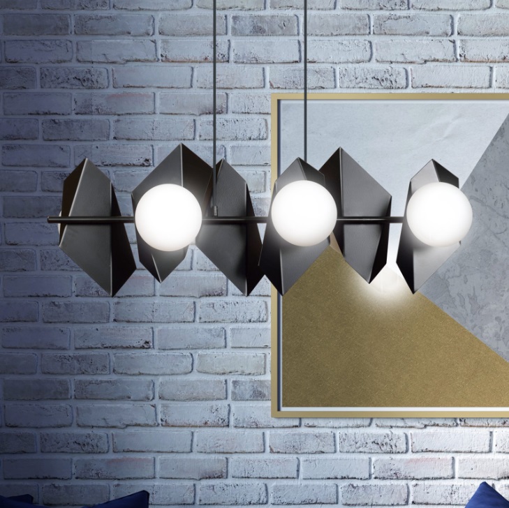 Lampa wisząca Drifton 6 czarna geometryczna z 6 źródłami światła E14 IP20