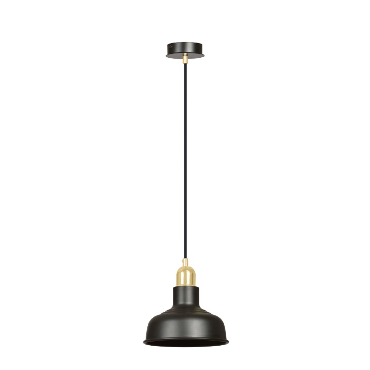 Lampa wisząca Ibor czarna z złotym akcentem E27 15W IP20